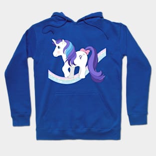 White unicorn with purple hair Hoodie